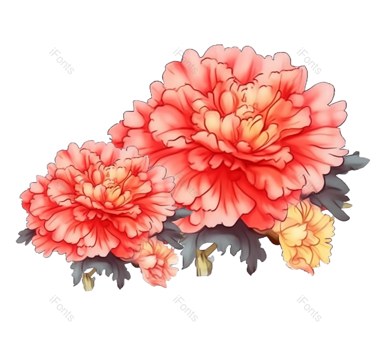 红色的花图片,粉红色的花元素,白色背景PNG,免抠素材